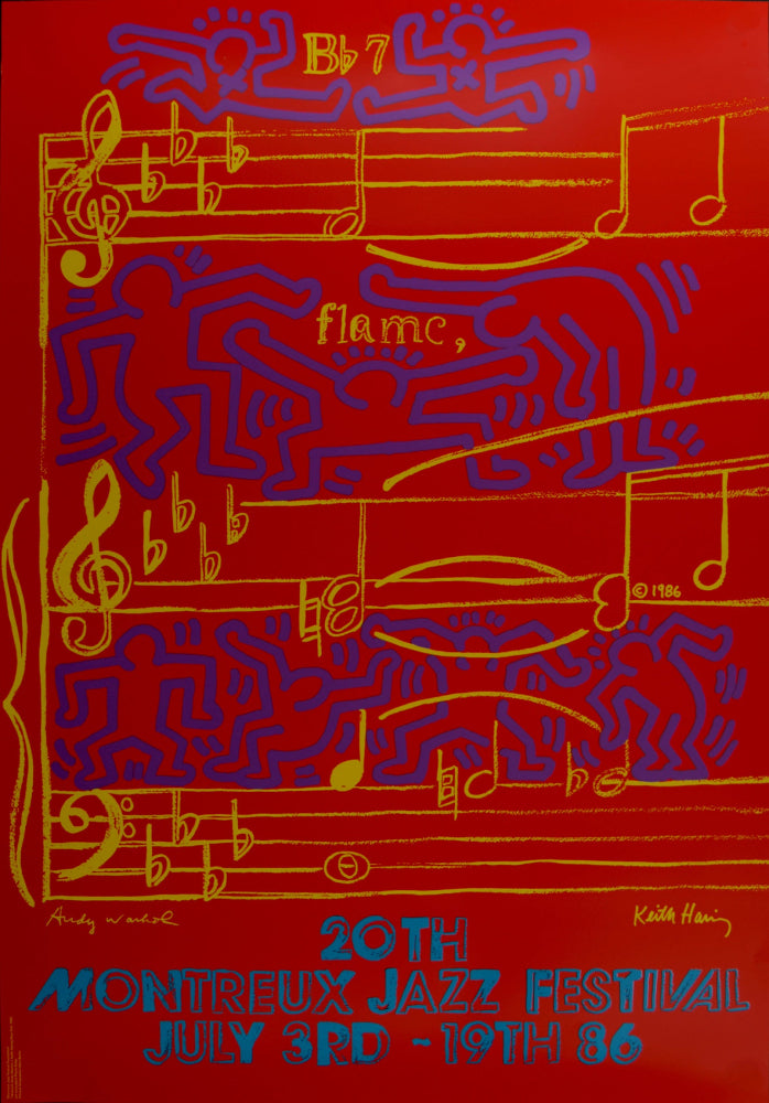 Keith HARING and Andy WARHOL - Montreux Jazz Festival 1986 - Affiche originale