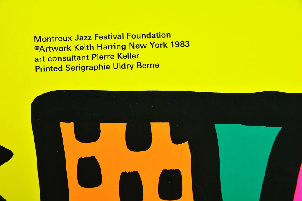Keith HARING - Montreux Jazz Festival 1983 - Affiche originale - Jaune - Uldry - Berne