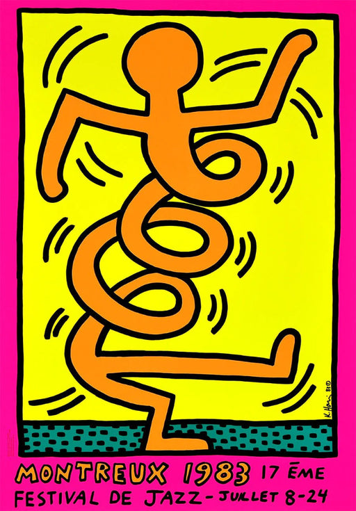 Keith HARING - Montreux Jazz Festival 1983 - Affiche originale - Rose