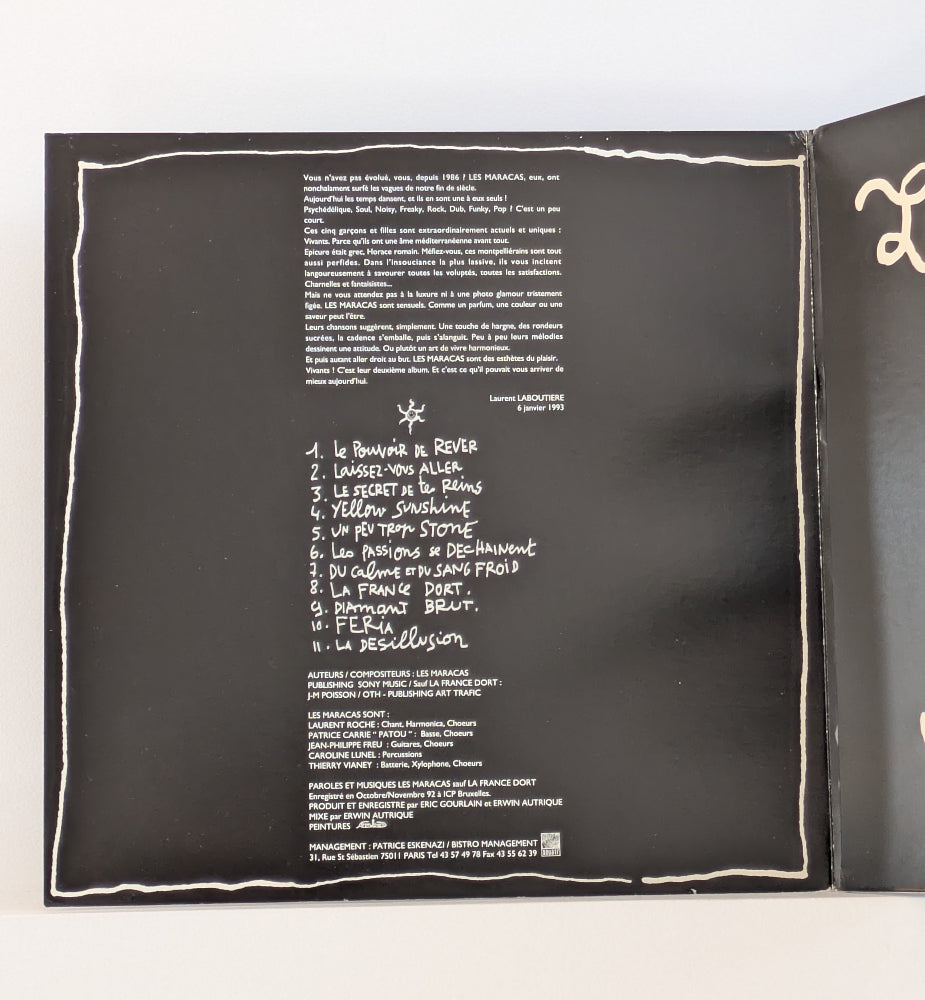 Robert Combas X Les Maracas - Vivants - CD promo dans format vinyle - Tracklisting