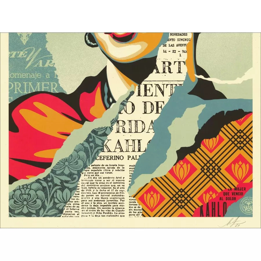 Shepard FAIREY (OBEY) “The Woman Who Defeated Pain (Frida Kahlo)” - Lithographie signée & datée