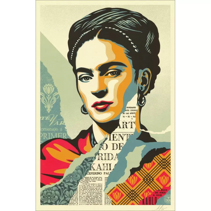 Shepard FAIREY (OBEY) “The Woman Who Defeated Pain (Frida Kahlo)” - Lithographie signée & datée