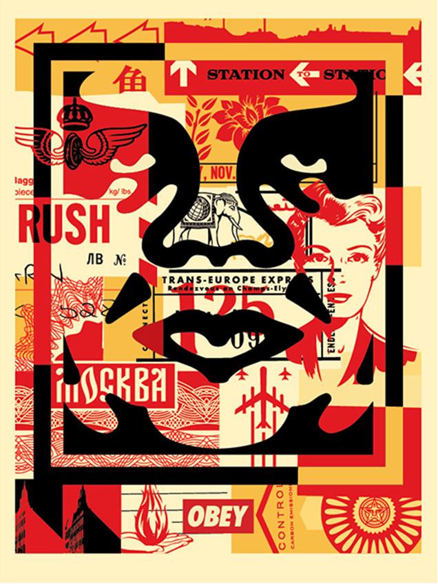 Shepard FAIREY (OBEY) “FACE COLLAGE 2” lithograph 