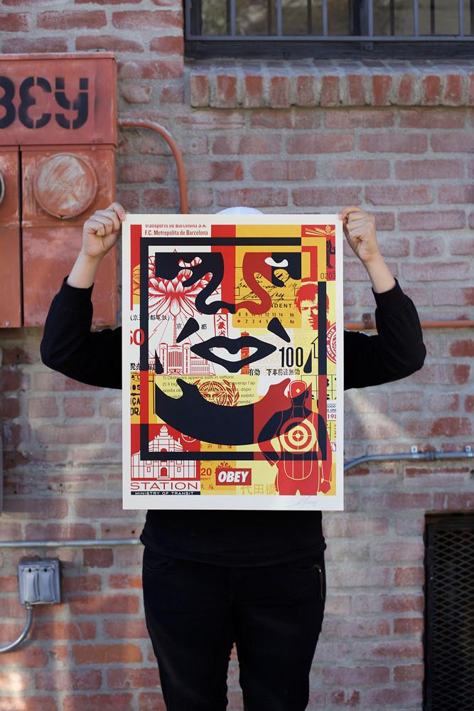 Shepard FAIREY (OBEY) “FACE COLLAGE 1” lithograph (Signed)